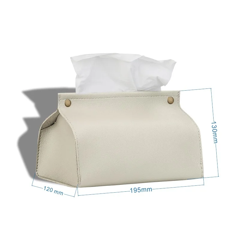 European Style Tissue Bag PU Leather Napkin Holder Foldable Tissue Box Home Office Waterproof Dustproof Storage Sundries Bag