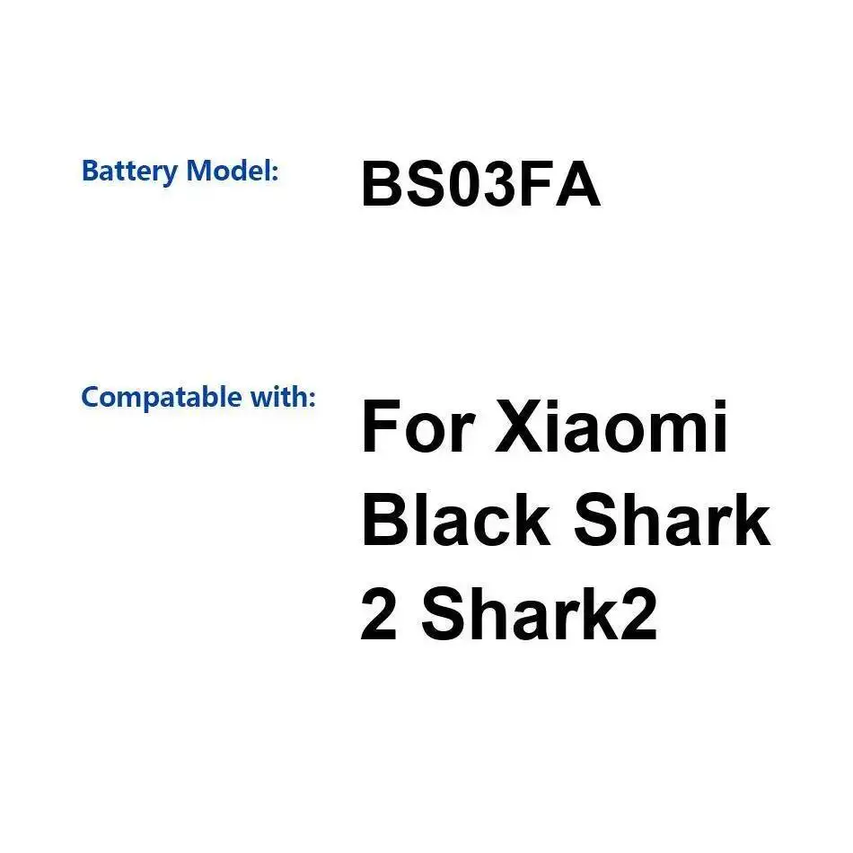 

Аккумулятор мобильного телефона BS03FA 4000 мАч для Xiaomi Black Shark 2, надежная мощность, высокая совместимость