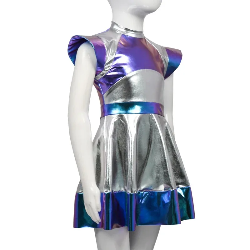 New Women's Alien Role-Playing Dress Sequins Cheerleading Dance Ballet Dress Ladies Clothes Party Dresses with Headwear