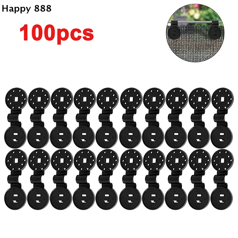 

100 пластиковых зажимов для затеняющей сетки, тканей для теплиц и крючков для сетки-ограждения с люверсами