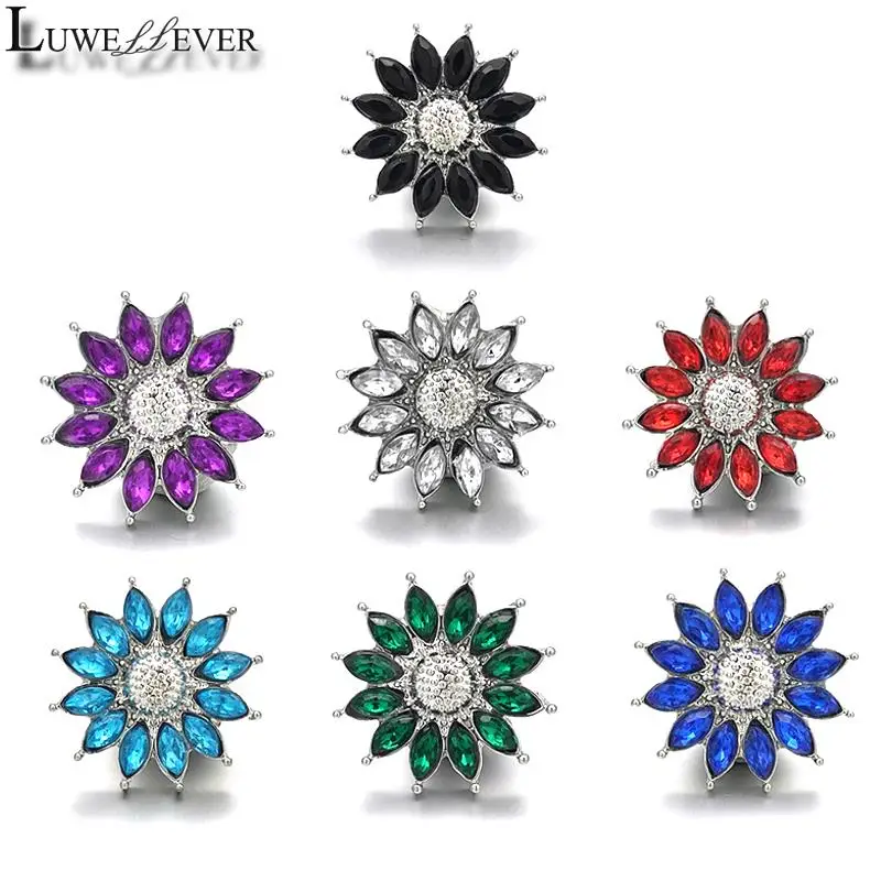 Luwellever Component 067 Crystal 12mm Metal Snap Button For Bracelet Necklace Interchangeable Jewelry Accessorie Findings