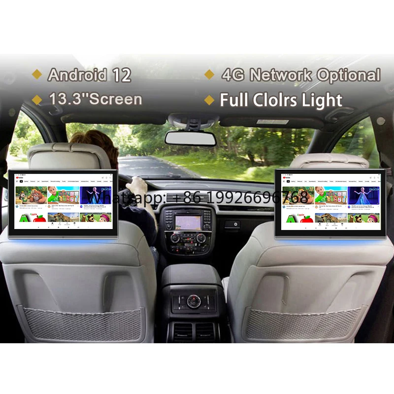 

13.3 Inch 4+64G 1920*1080P OLED Screen Rear Seat Entertainment Player WiFi Car Android Headrest Monitor Universal Automotive