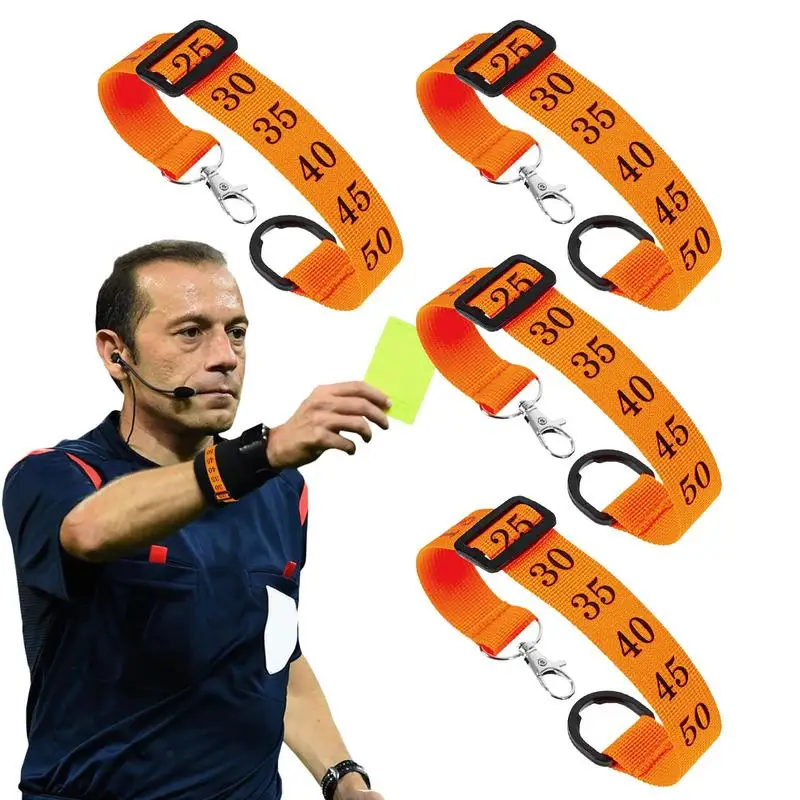 Nylon Chain Clip 4PCS Nylon Soccer Official Gear Orange Referee Gear For Daily Training Linesman Umpire Equipment For High