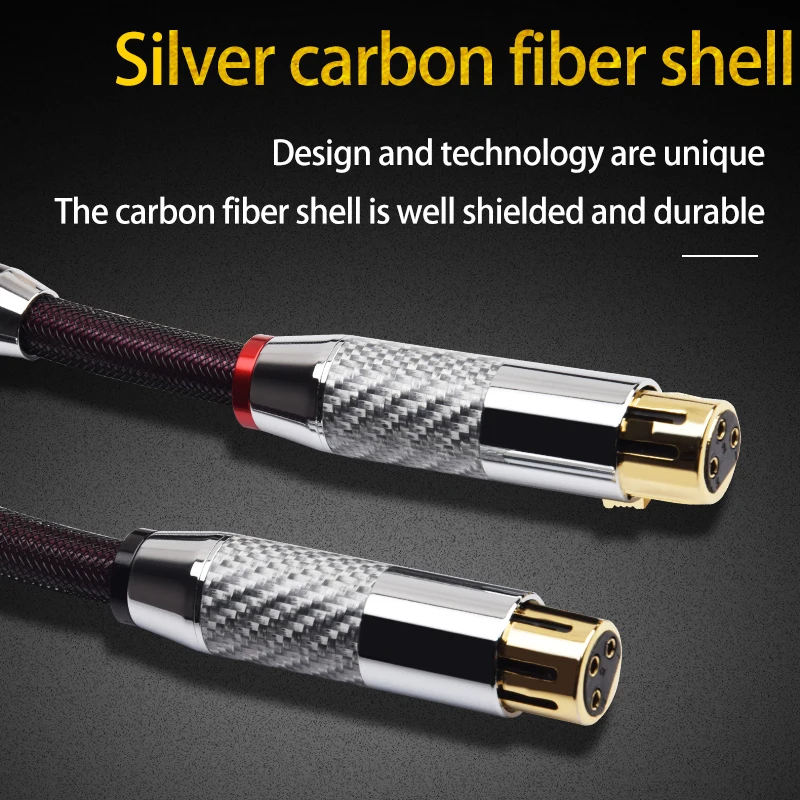 ATAUDIO One Pair HiFi XLR Audio Cable High Quality Pure Silver 2XLR Male to XLR Female Cable for Audio Mixer PA