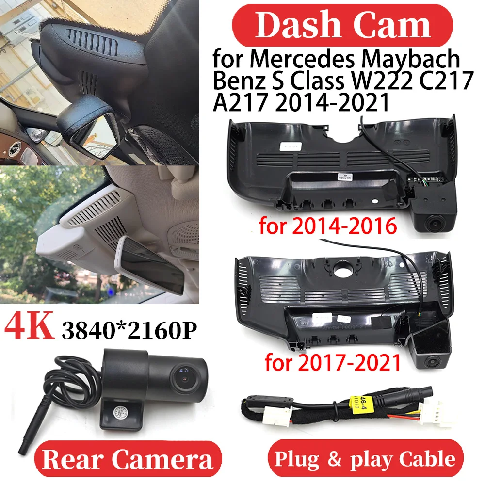 ZJCGO for Mercedes Maybach Benz S Class W222 C217 A217 2014-2021 Car 4K Video Recorder DVR Dash Cam Dashboard Camera