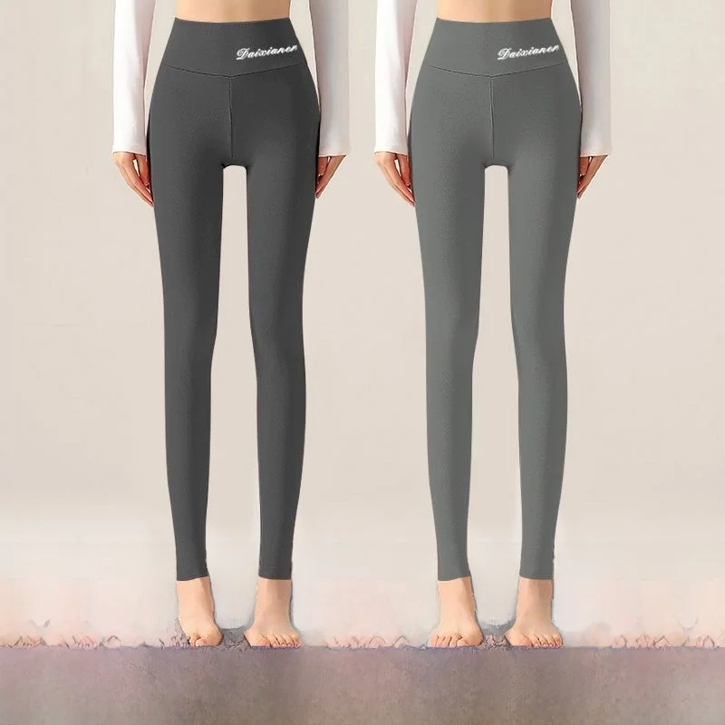 Double-Sided German Velvet High-Waist Thickened Women's Bottoming Pants Seamless Warm Trousers Casual Long Pants for Autumn W...