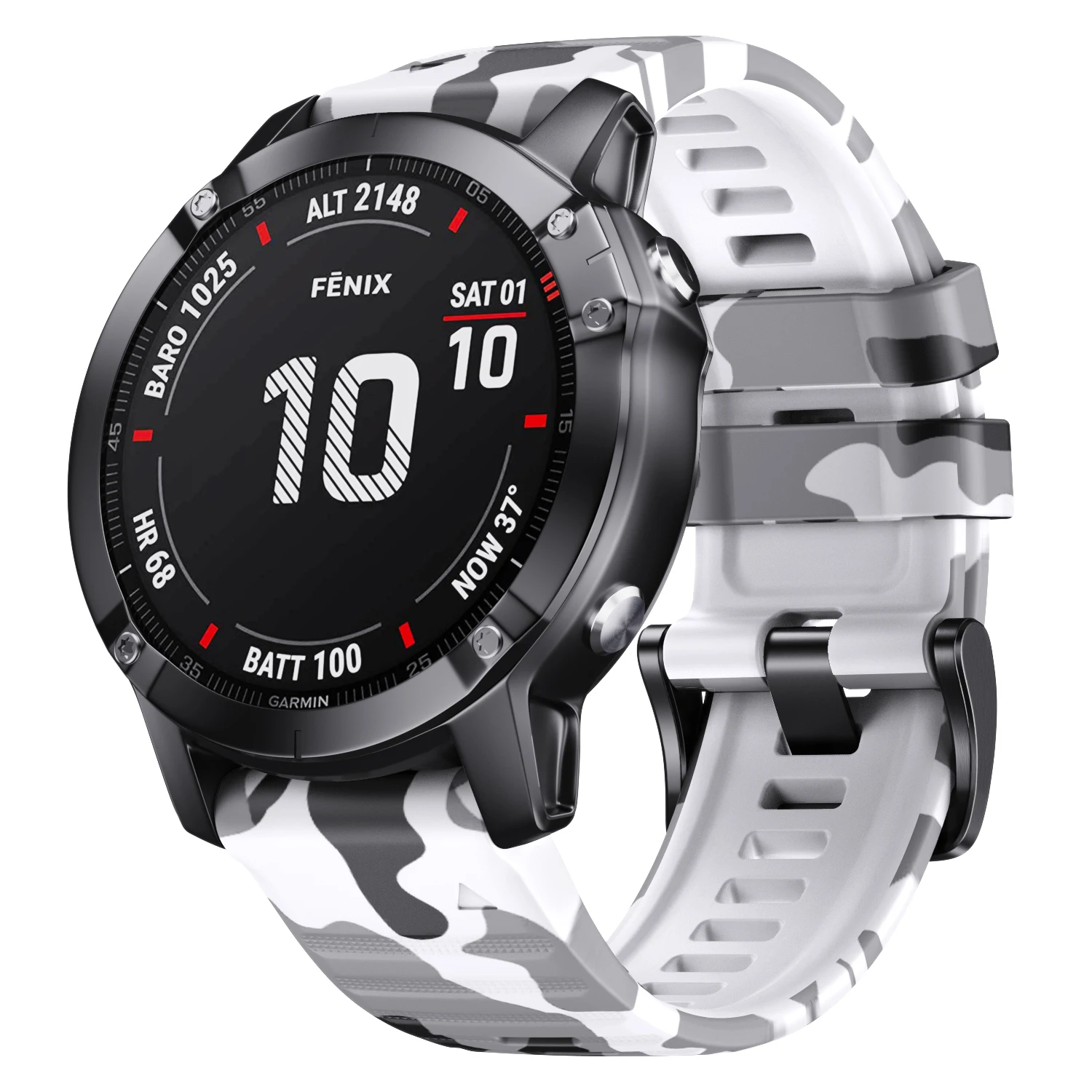 22 26 MM Camouflage Silicone Watch Band for Garmin Fenix 5/6 Pro/7X Instinct 2/2X Forerunner 955/945 Quick Release Wristband