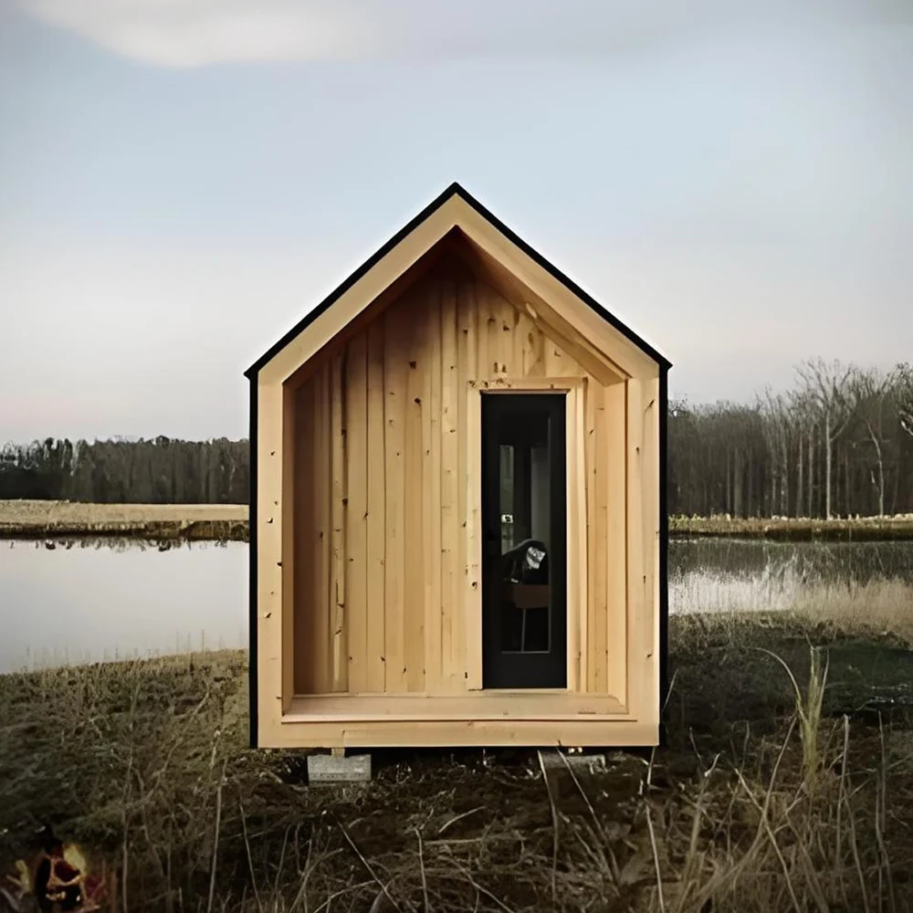 Canadian Red Cedar Sauna, 4-Person Cube Sauna Room, 2x2.4x2.4m Outdoor Traditional Solid Wood Wet Sauna for Relaxation