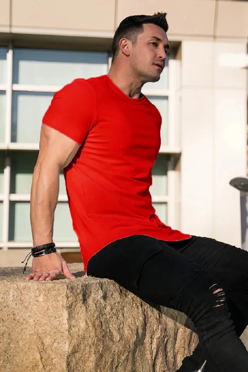 2025 Spring Summer New Men's Running Sports Casual Sports Cotton Loose Round Neck Short Sleeve T-shirt Casual Short Sleeve