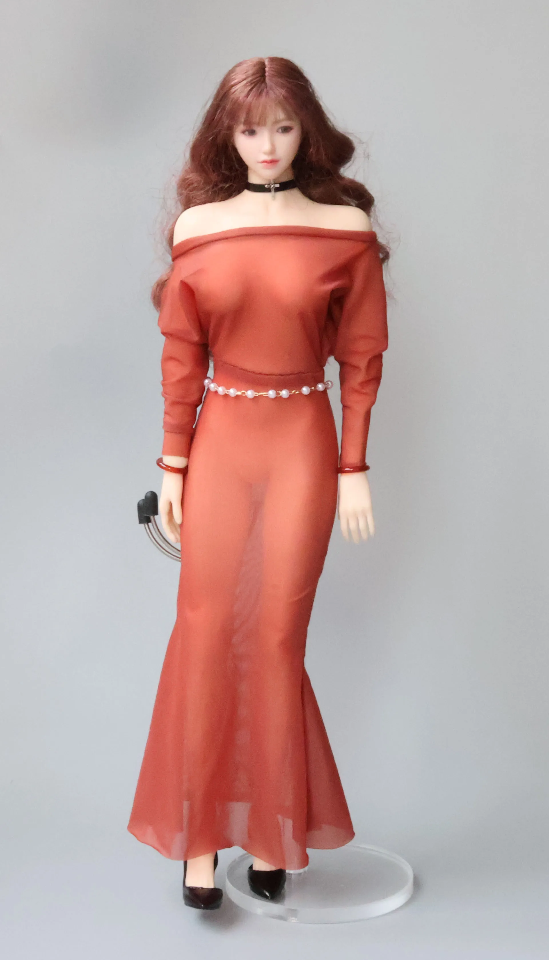 1/6 Scale Female Perspective Ultra-thin Ice Silk Dress Tight Skirt Clothes Model For 12