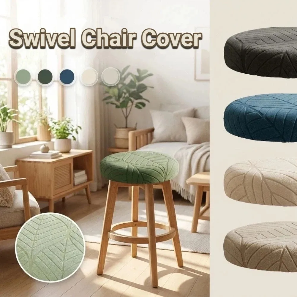 Universal Stretchable Bar Round Stool Cover Breathable Thickened Seat Protector Washable Dust-proof Chair Slipcover Bar Setting