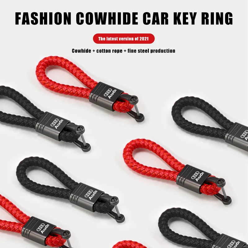 Metal Keychain Customize Car Emblem Keyring Pendant For Audi Quattro A3 A4 A6 A5 Q5 A1 Q7 Q3 Q2 Q8 A7 A8 TT S1 SQ5 RSQ3 RSQ8