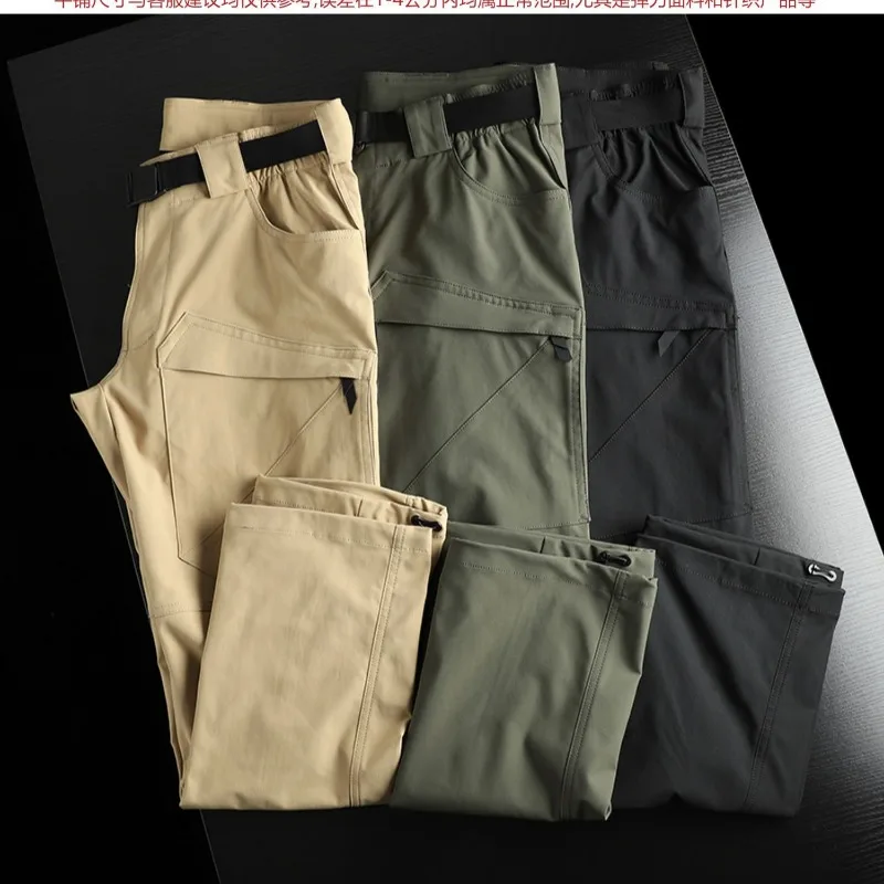 Men's Mountain Tech Cargo Pants 3D Tailoring Waterproof Breathable Multi-Pocket Hiking Trousers Spring Autumn Outdoor Casual Wea
