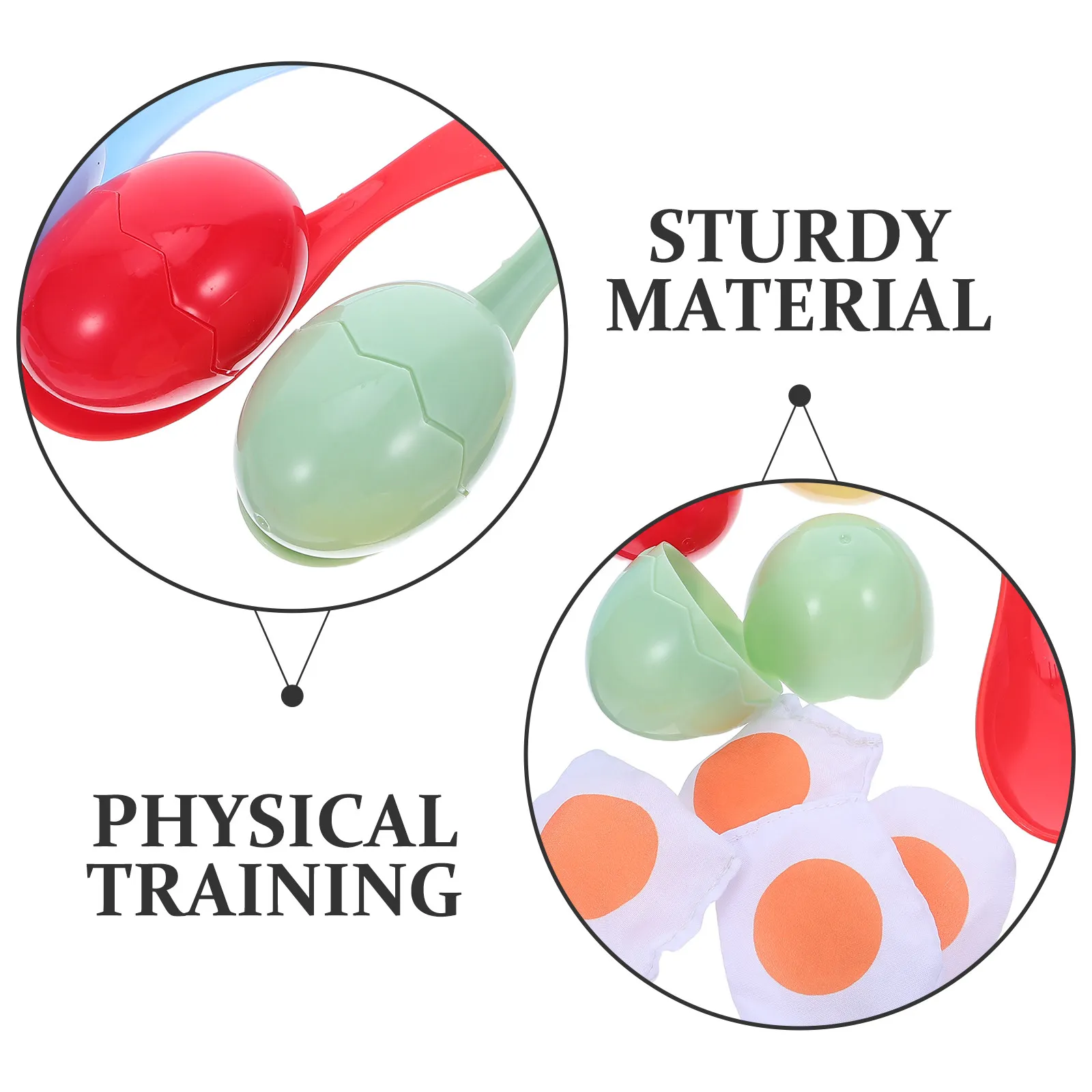 1Set Balance Trainer for Kids Plastic Egg Spoon Set for Indoor Outdoor Physical Training Coordination Challenge