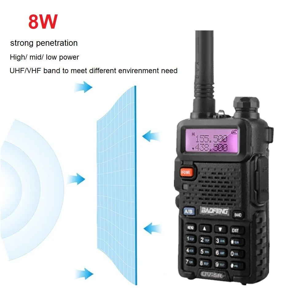 3pcs Walkie Talkie uv 5r Baofeng 8W Ham Radio Stations CB Radio Scanner Dual Band Woki Toki Amateur for Truckers UV5R UV-5R