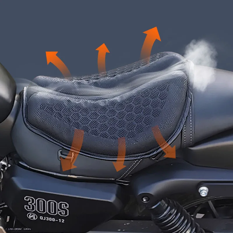 

Motorcycle Seat Cushion Anti-slip Breathable 3D Blow Air Pad Pressure Relief Shock Absorption Saddle Seat Cover