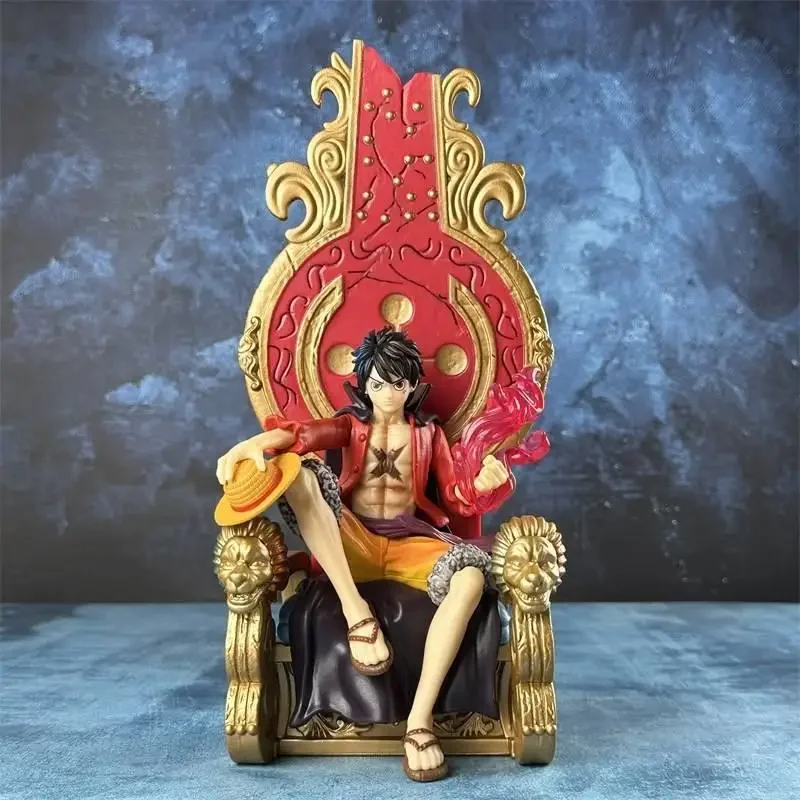 

Anime Action Figureone Piece Monkey D Luffy Sitting Position Throne Resin Statue Gk Collection Decoration Model Creative Gift