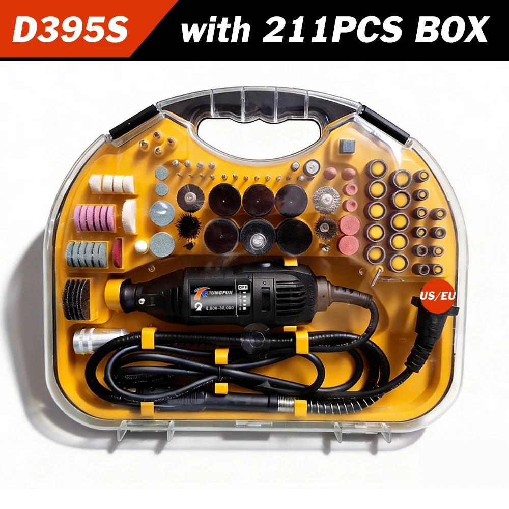 Mini elektrische boorgraveermachine, Dremel roterend gereedschap, graveurslijpmachine compatibel met elektrisch gereedschap, accessoires, 220V - afbeelding 1