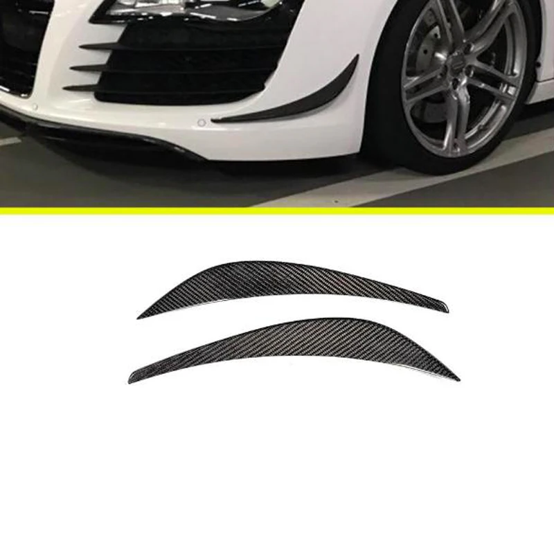 For Audi R8 V8 V10 2008-2014 Real Carbon Fiber Front Bar Side Wind Knife Decorative Cover Car Decoration Retrofit Accessories