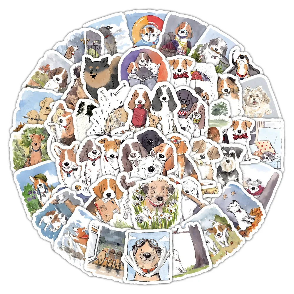 100PCS Happy Dog Aufkleber Lustiger Hund Cartoon Aufkleber Tier Aufkleber DIY Gepäck Laptop Telefon Auto Fahrrad Skateboard Kinder Spielzeug Geschenke