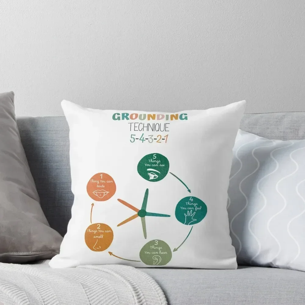 

Grounding Technique design, Mindfulness, Therapy Office Decor Throw Pillow covers for pillows pillow