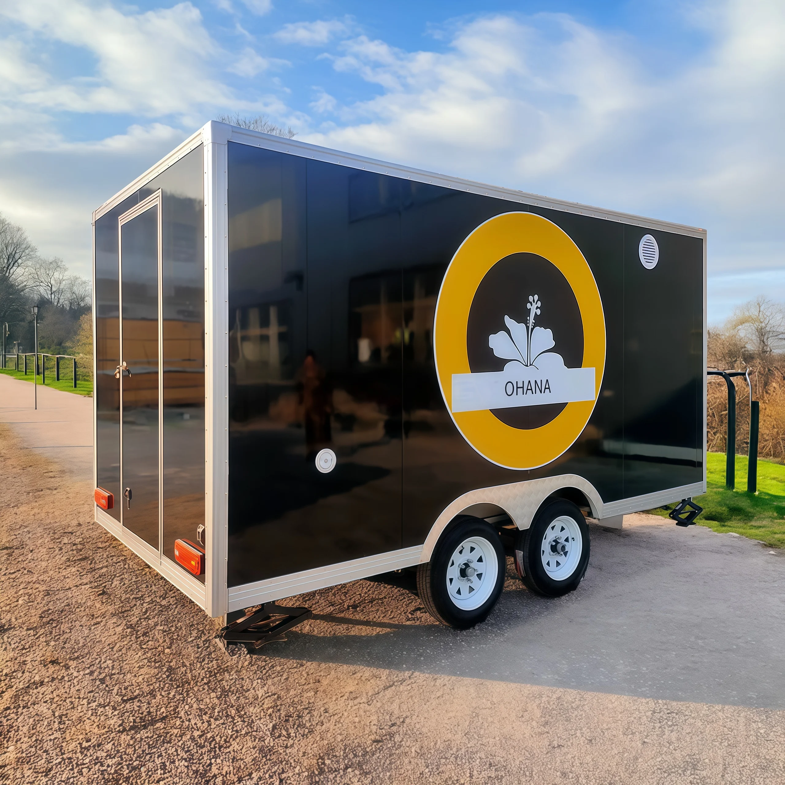 

Portable Outdoor Kitchen Food Truck Trailer Cart Mobile Snack Bar Ice Cream Truck Tent Caravan for Camping And Catering