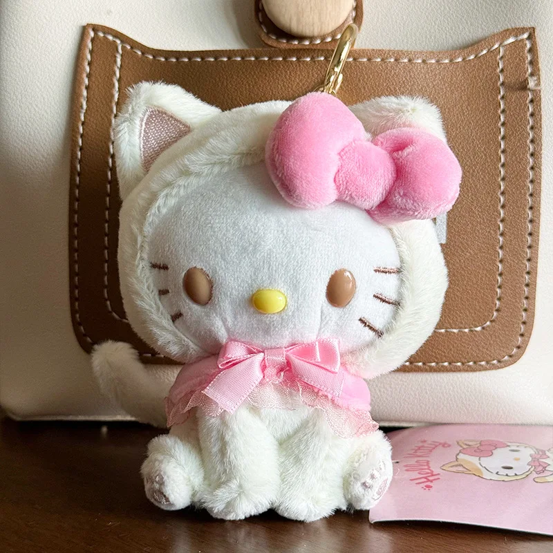 Sanrio Plush Keychain Hello Kitty Kawaii Kuromi Cartoon Key Chain Pendant Melody Cinnamoroll Pochacco Backpack Decoration Gifts