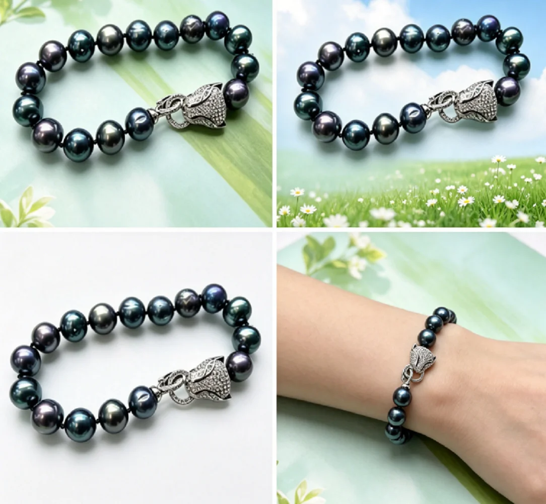 

1 шт./Шикарный браслет AAA11-12 мм с таитянским жемчугом барокко, 7,5-8 дюймов/925 пробы