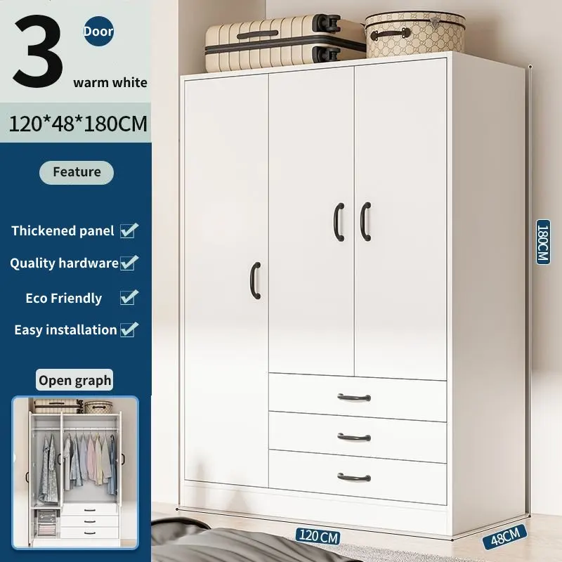 ポータブル木製ワードローブ,簡単な設置,安い寝室の家具