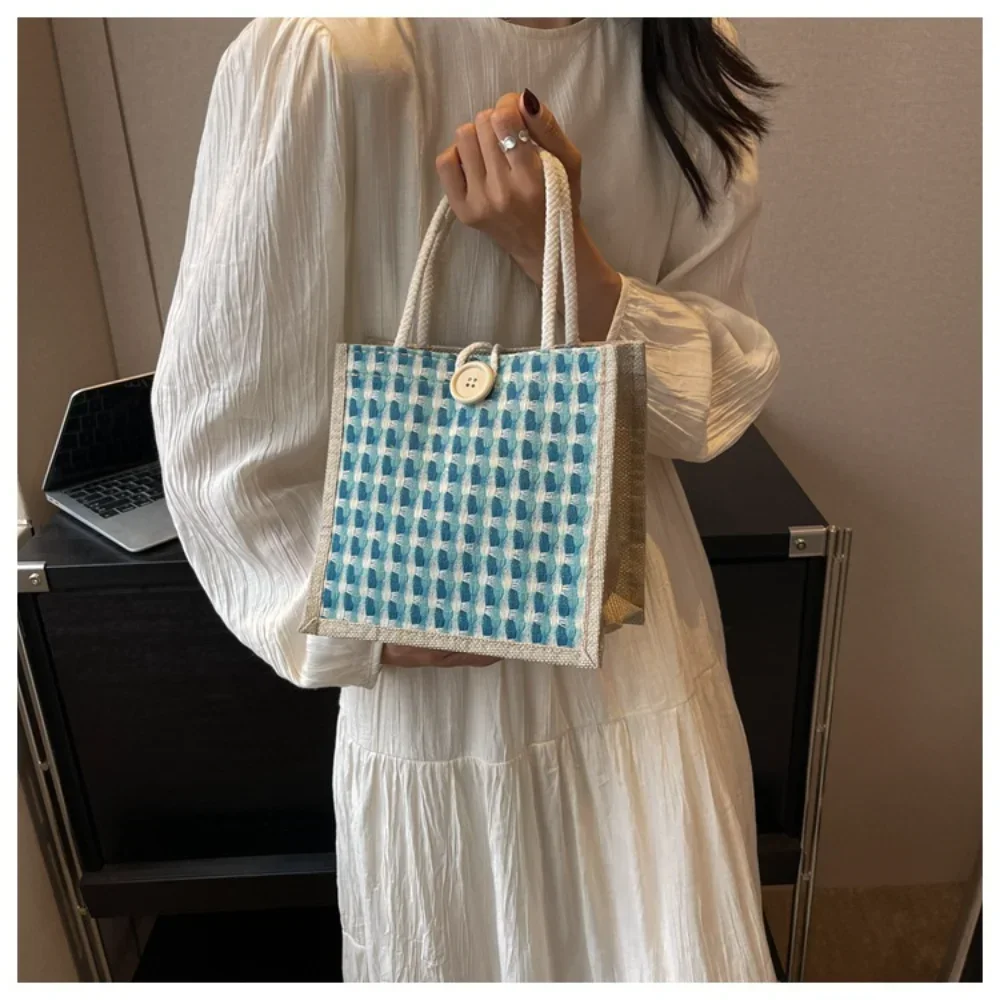 Women Handbag Tote Bag Ladies Button Handheld Square Bag Button/Zipper Luxury Designer Handbag Small Shopping Bag Bolso Mujer