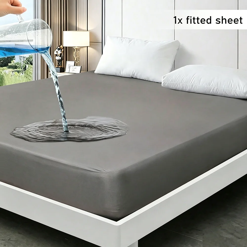 1pc Waterproof Mattress Protector Cover, Ultra-Soft Breathable Knitted Fitted Sheet for Bed, Bedroom Essentials
