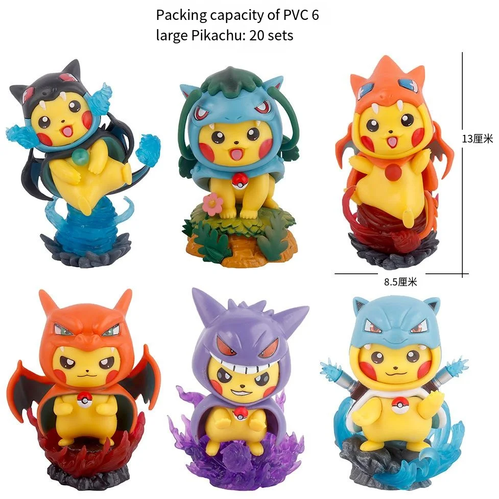 Pokemon Pikachu Cos Gengar Charizard Blastoise Venusaur Anime Figures Kawaii Figurine Statue Model Doll Collectible Ornament Toy