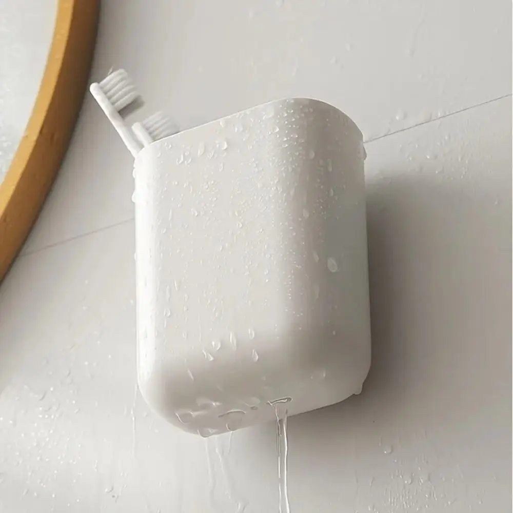 Creative Wall-mounted Storage Box Drain Basket Simple Toothbrush Holder Toothpaste Cup Holder Portable Bathroom Supplies
