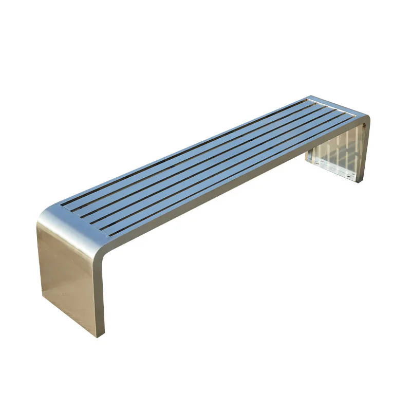 

Stainless steel bench outdoor bench bench shopping mall row chair community seat outdoor curved stainless steel park chair