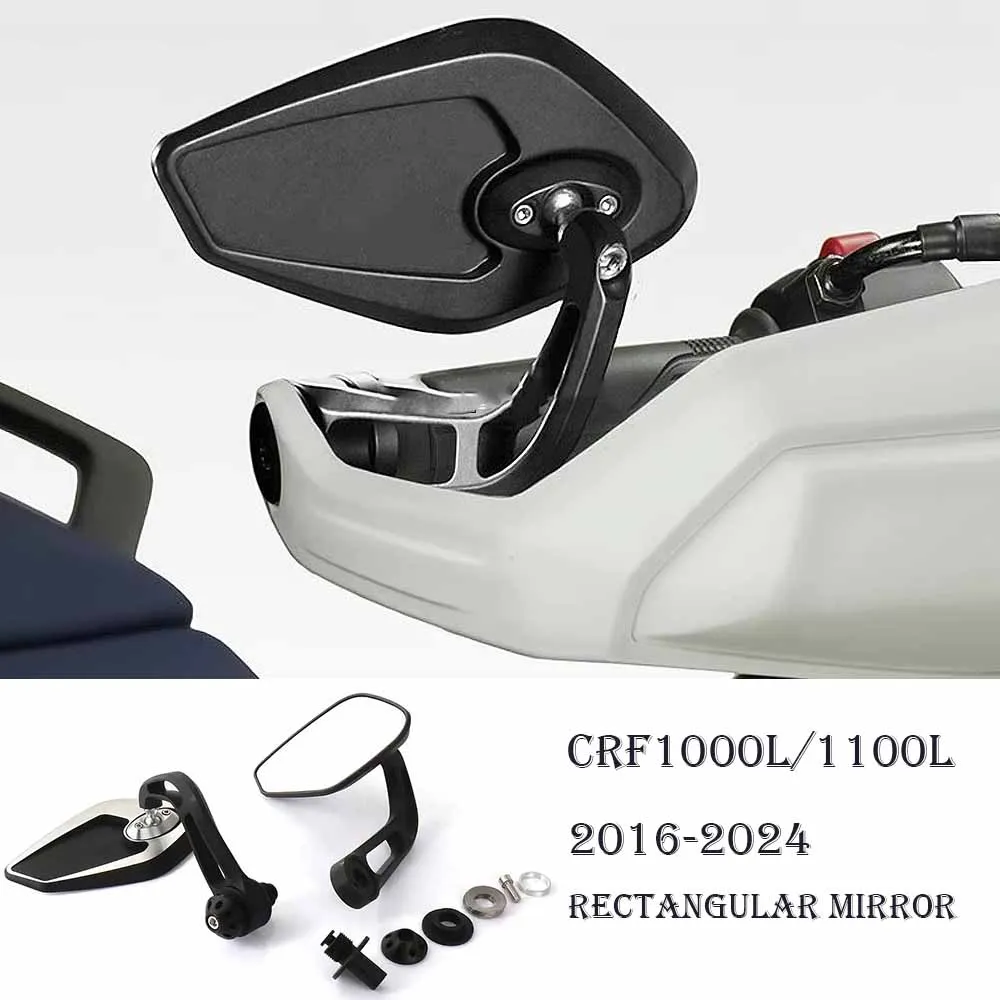 

CRF 1000 1100L 2016-2024 rectangle Rear View Side Mirror Handle Bar End Mirrors For Honda CRF1100AL Africa Twin Standard CRF100