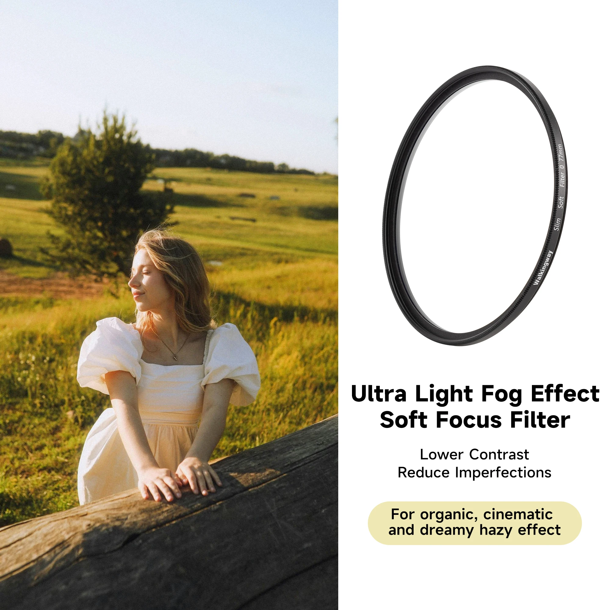 Soft Focus Lens Filter White Pro Mist Diffusion Filter Dreamy Fog Effect Lens Filte Softening Diffuser for Portrait Photography