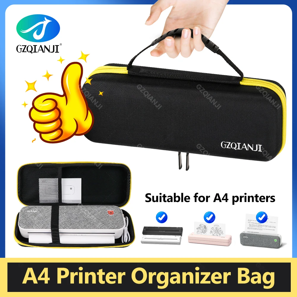 Bag For Peripage A40 Portable Thermal Printer A4 Protective Case Anti Falling Carry Bag With Zipper for Paper Rolls Storage