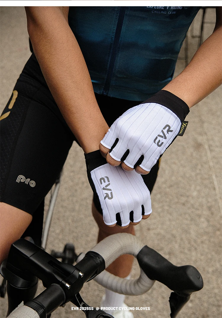 EVR Sommer Herren Fahrradhandschuhe MTB Fahrradhandschuhe Stoßdämpfende Halbfinger-Rennradhandschuhe Zubehör – Detail 12