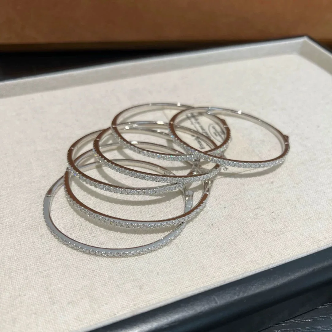 New Trend Hot Sale Famous Brand Top Quality European Luxury Jewelry Bracelets For Women Zircon Bangle Classic Pure 925 Sliver