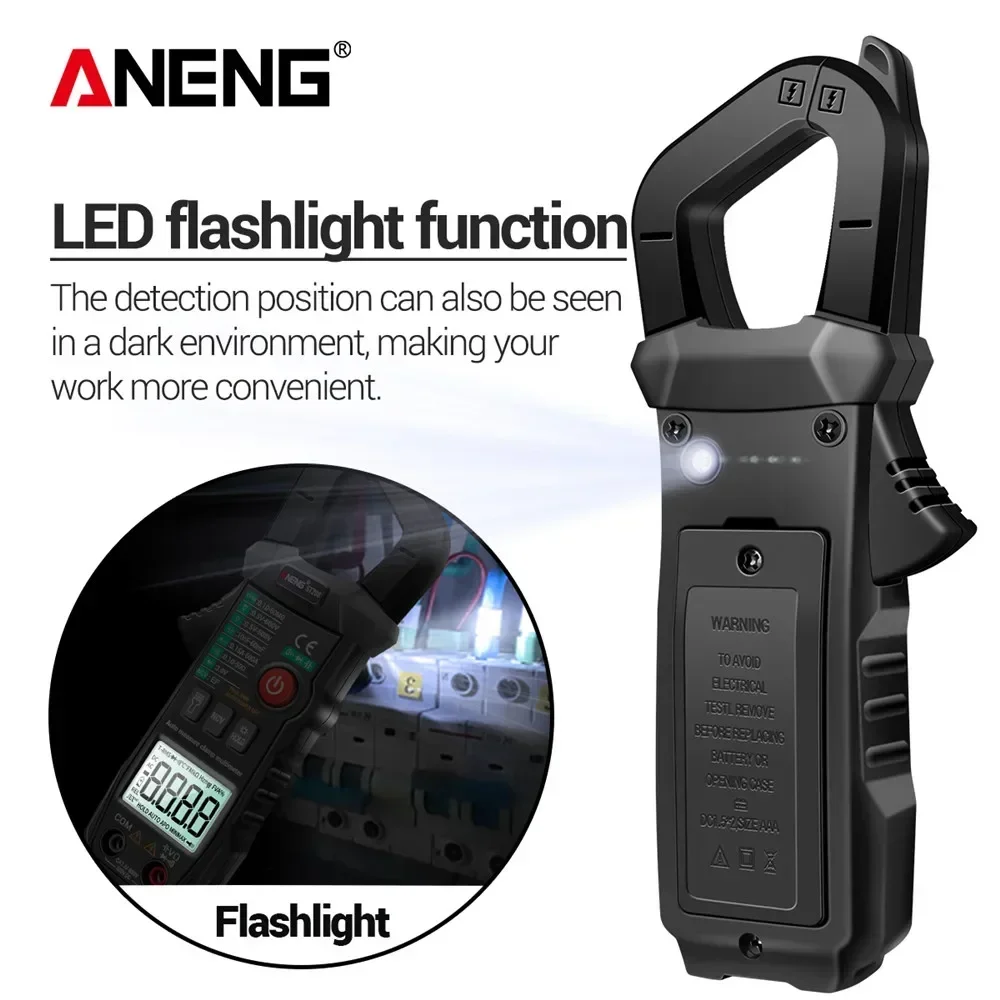 ANENG ST208 цифровые клещи мультиметр 6000 отсчетов Ture RMS сопротивление переменного тока Voltimetro емкость NCV инструмент для тестирования диодов