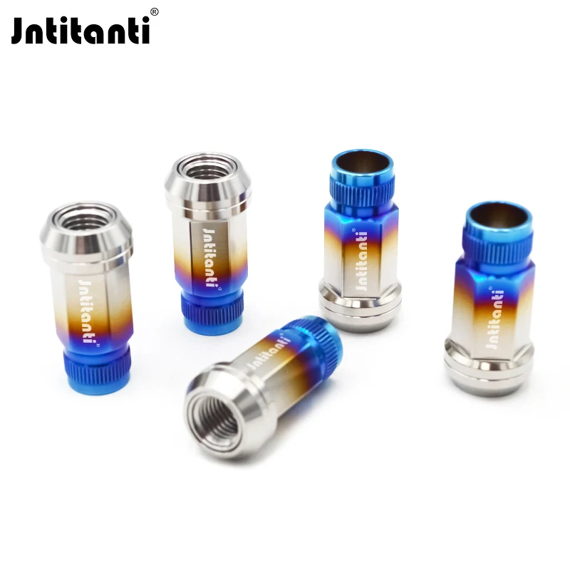 

Jntitanti с открытым полосатым концом, плавающее конусное сиденье Gr.5, титановая гайка M12x1,25 для Nissan Suzuki Subaru Infiniti