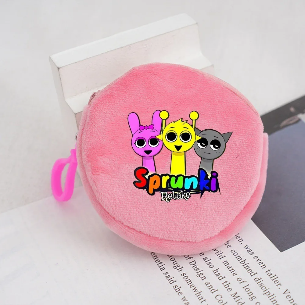 Kawaii Sprunki Cartoon pluszowa portmonetka śliczny portfel z nadrukiem kreskówkowym dla chłopców i dziewcząt modna torba do przechowywania słuchawek na zamek błyskawiczny