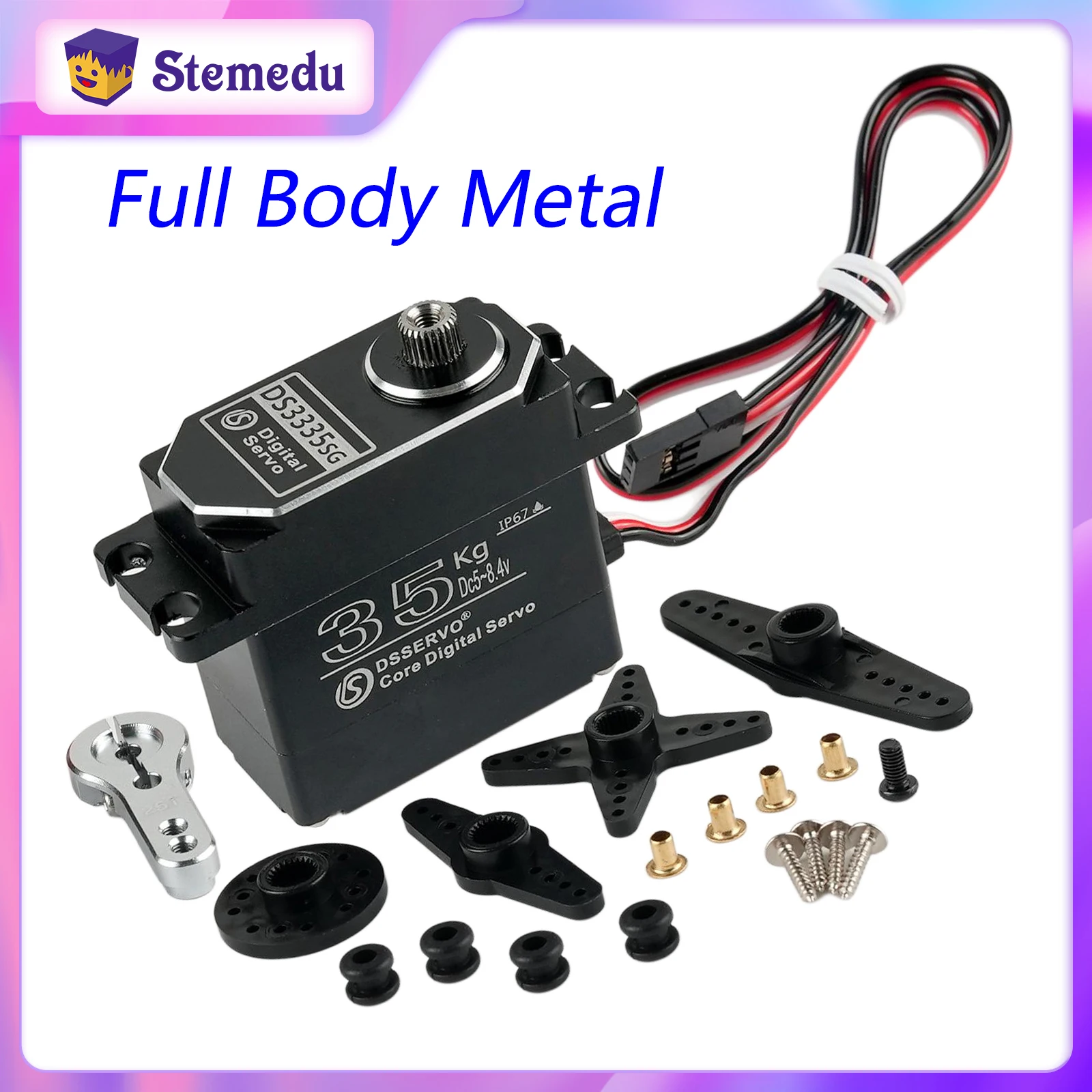 Dsservo DS3335 High Torque Full Body Metal Gear IP67 Waterproof Servo For 1/8 1/10 RC Crawler Car SCX10 TRX4