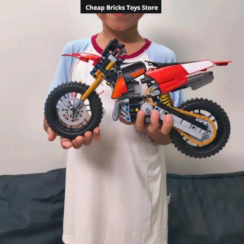 Moc Off Road Motocross Dirt Bike Bricks Building Blocks Technical Racing Motorcycle Model 457pcs Christmas Gifts for Adults Toys