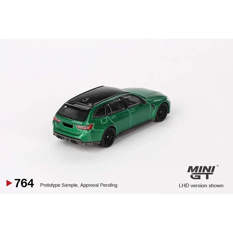 In stock 1:64 MINIGT M3 Competition Touring Lsle Of Man Green Metallic 764 Diecast Diorama Model Collection Miniature Toys