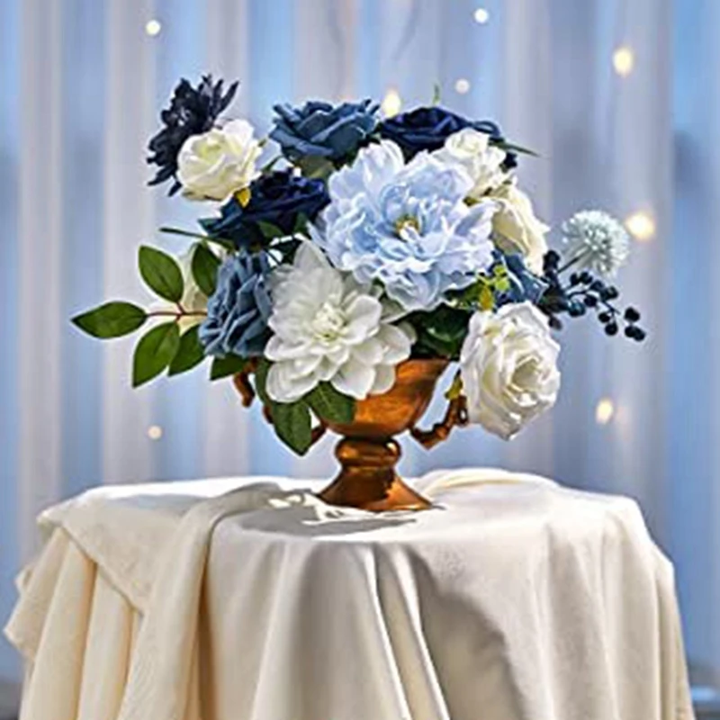 Artificial Flowers Fake Dusty Blue Peony Flowers Combo For DIY Wedding Bridal Bouquets Centerpieces Home Decorations