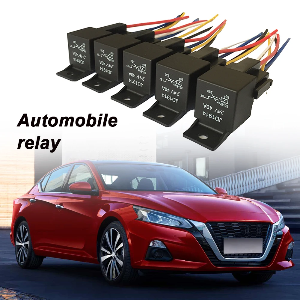 5pcs 5-pin Relay Replacement Parts 12 V/24 V Car Cable Relay Socket Auto Parts Accessories Low Power Consumption view 3