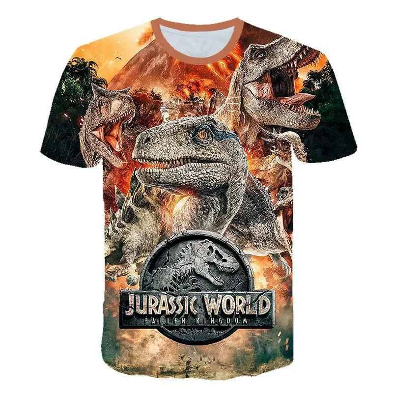 Summer New Hot Jurassic Park 3D Printed T-Shirt Fashion Casual Fun Tops T-Shirt Oversized Cool Animal Dinosaur T-Shirt