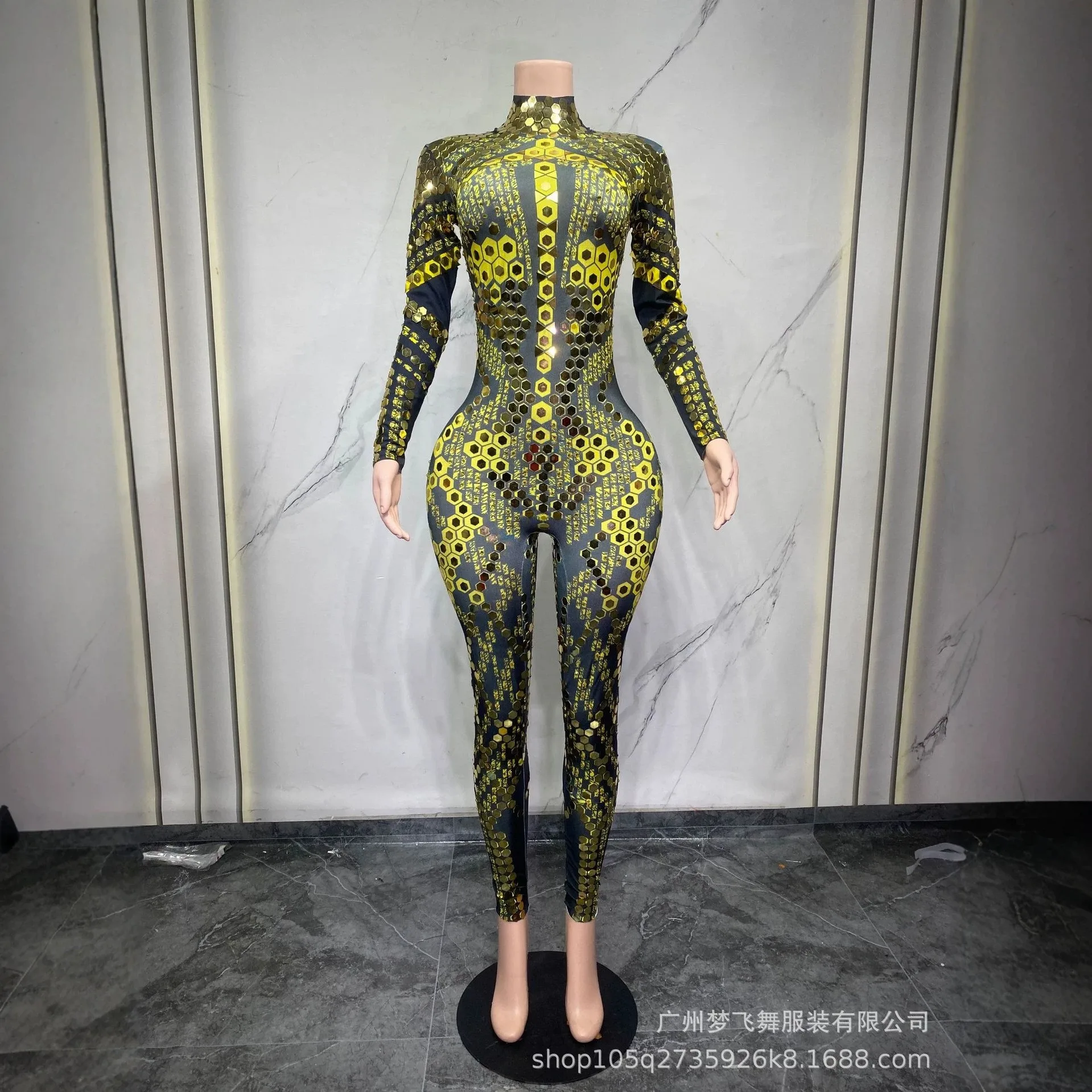 

Hot selling tight sequined elastic long sleeved cropped jum