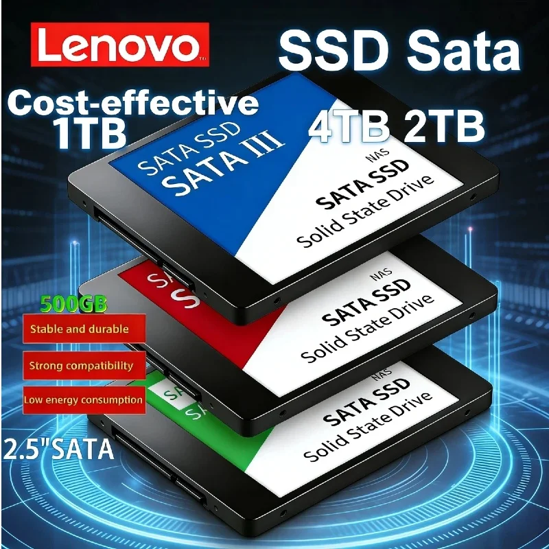 

Lenovo 1-4TB SSD External Hard Disk For Internal Hard Drive Sata3 Interface Portable High Speed Solid State Drive For Laptop